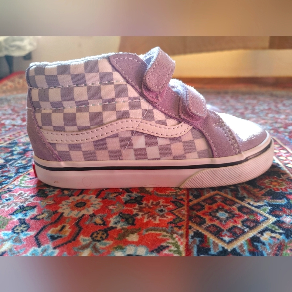 Girls lavender vans Velcro